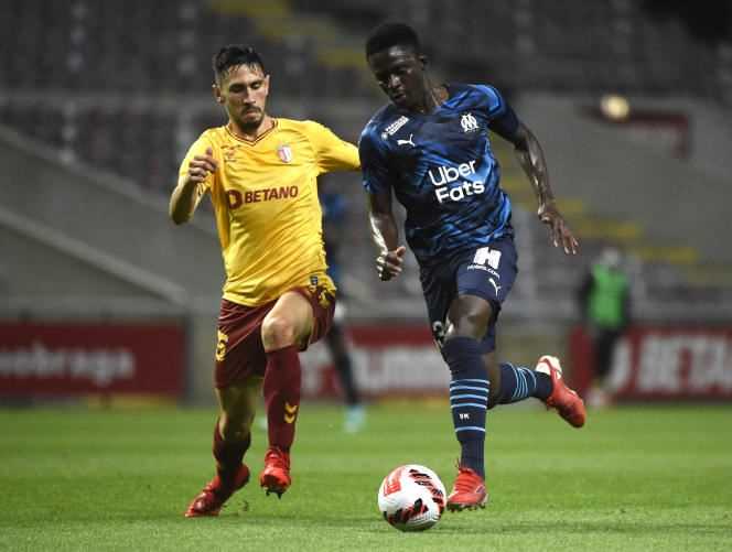 Senegalese forward Ahmadou Dieng (right) during a game against Sporting Braga, Portugal, July 21, 2021.