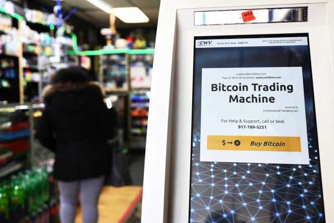 A bitcoin trading kiosk in New York, February 8, 2021.