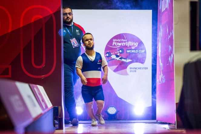 Axel Bourlon at the Paralympic Weightlifting World Cup in Manchester in February 2020.