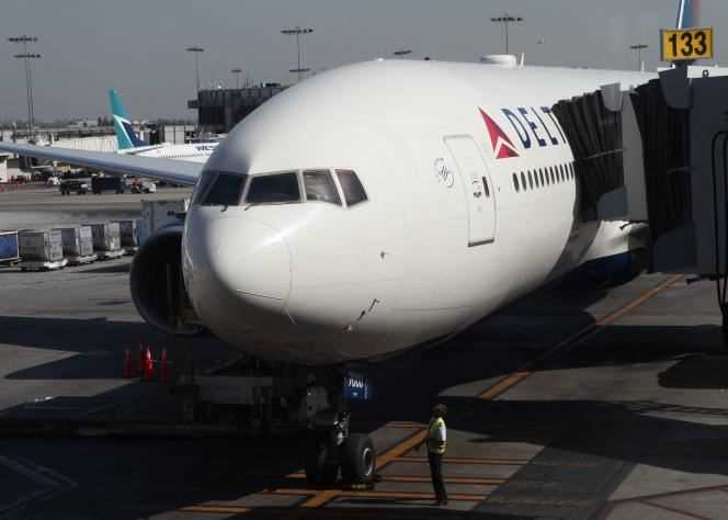 An American airline Delta Airlines plane on the tarmac at Los Angeles International Airport on October 29, 2019.