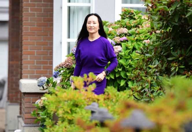 Former Huawei CFO Meng Wanzhou leaves his Vancouver home to attend the British Columbia Supreme Court on August 18, 2021 in Vancouver, Canada.