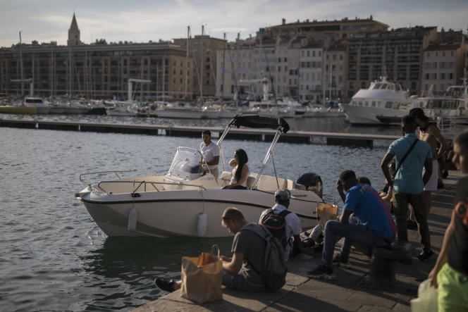 In the Old Port of Marseille, July 14, 2020.