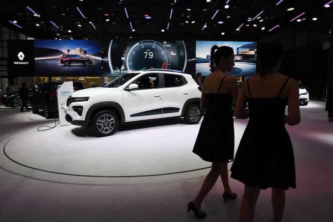 Renault's K-ZE electric model, shown at the Shanghai Motor Show on April 17, 2019.