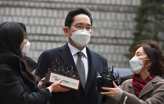 Lee Jae-yong, upon his arrival at Seoul court on January 18, 2021.
