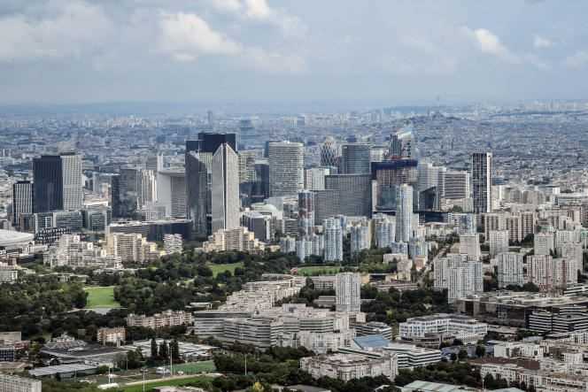 General view of the La Défense business district, near Paris, July 12, 2021.