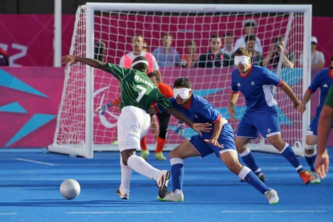 During the France-Brazil blind football final at the London Paralympic Games in 2012.