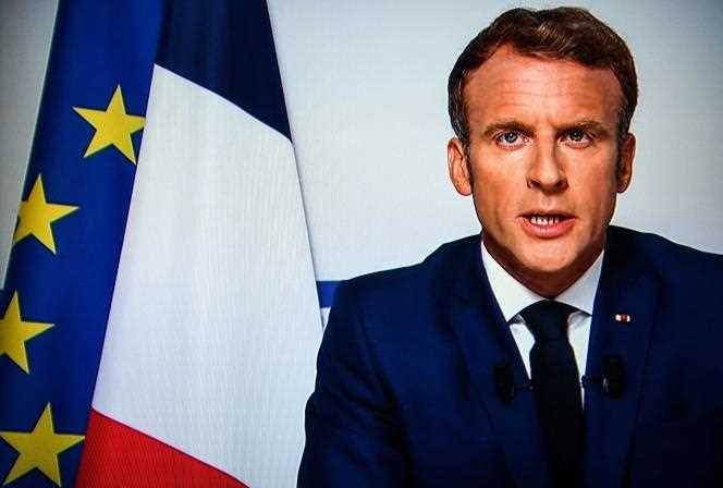 Emmanuel Macron, during his televised address on the situation in Afghanistan, Monday, August 16, 2021.