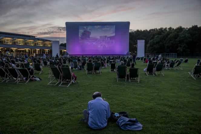 Free open-air cinema, in the Parc de la Villette, in Paris, on August 15, 2021.