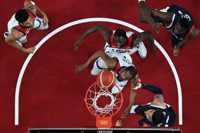 American Kevin Durant in the final against France on August 7, 2021.