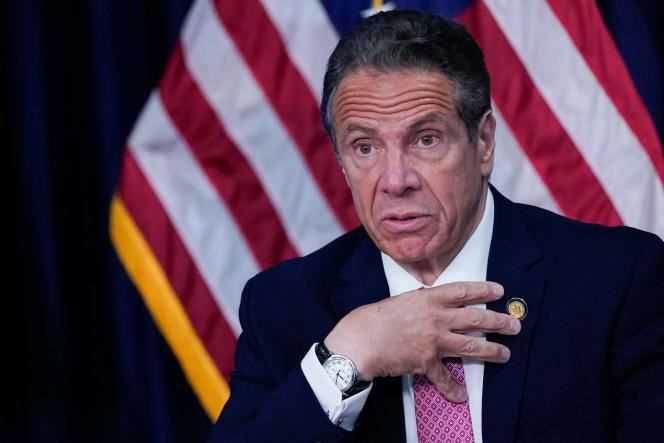 New York State Governor Andrew Cuomo at a press conference, Monday, May 10, 2021.