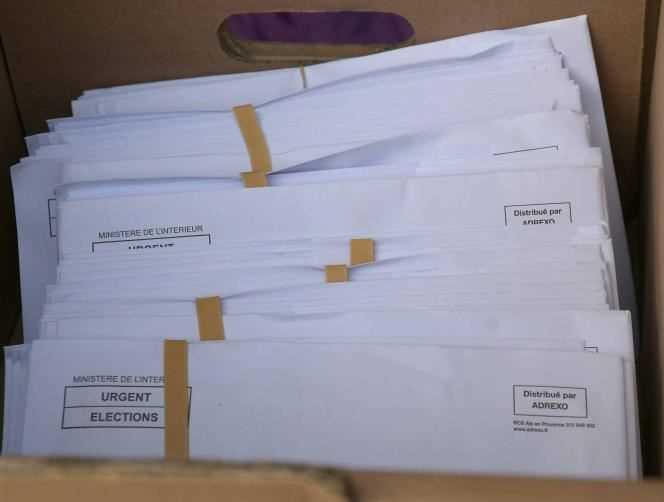 Election envelopes distributed by Adrexo, June 21, 2021.