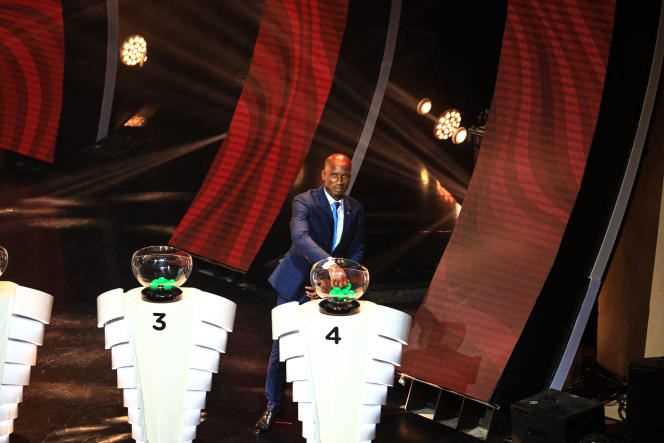 Former Ivorian footballer Didier Drogba during the draw for the 2022 Africa Cup of Nations, in Yaoundé, August 17, 2021.