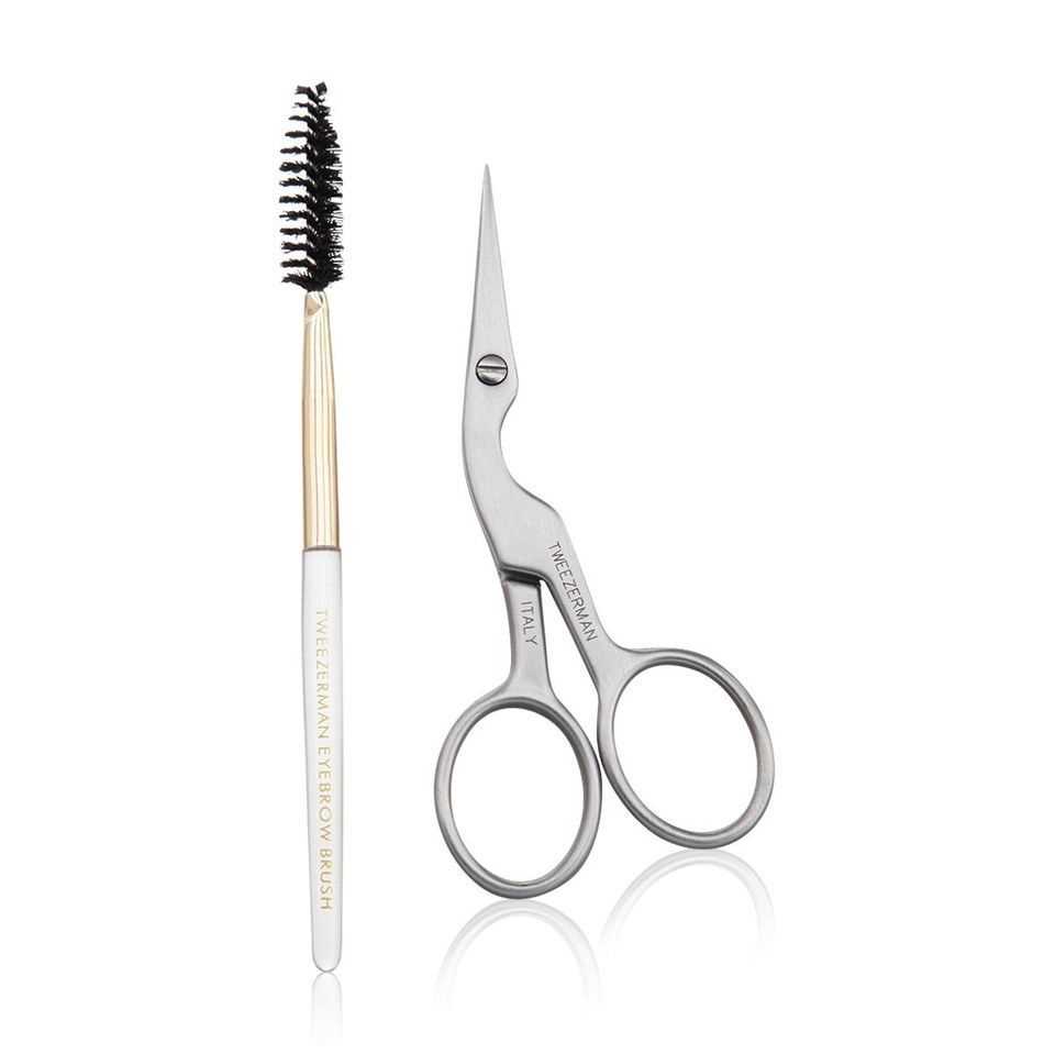In the form: eyebrow brush and scissors