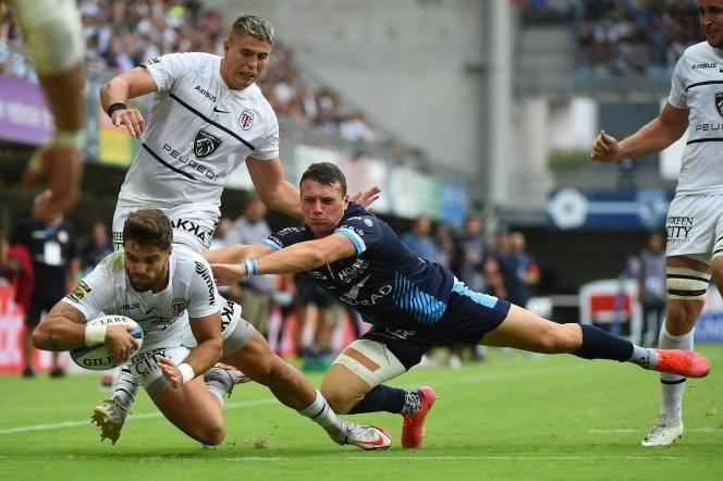 Lucas Tauzin scored Stade Toulouse's second try in their victory against Montpellier on September 18.