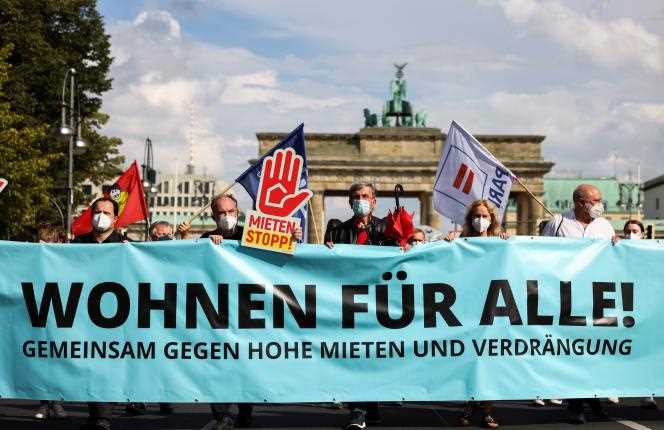 Demonstration against the high rents, in Berlin (Germany), September 11, 2021.