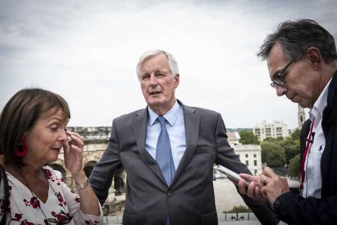The former European Commissioner Michel Barnier, at the parliamentary days of the Republicans, on the roof of the Musée de la Romanité, in Nîmes (Gard), on September 9.