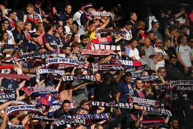 PSG supporters, during the match of September 11, 2021, at the Parc des Princes, against Clermont Foot 63.