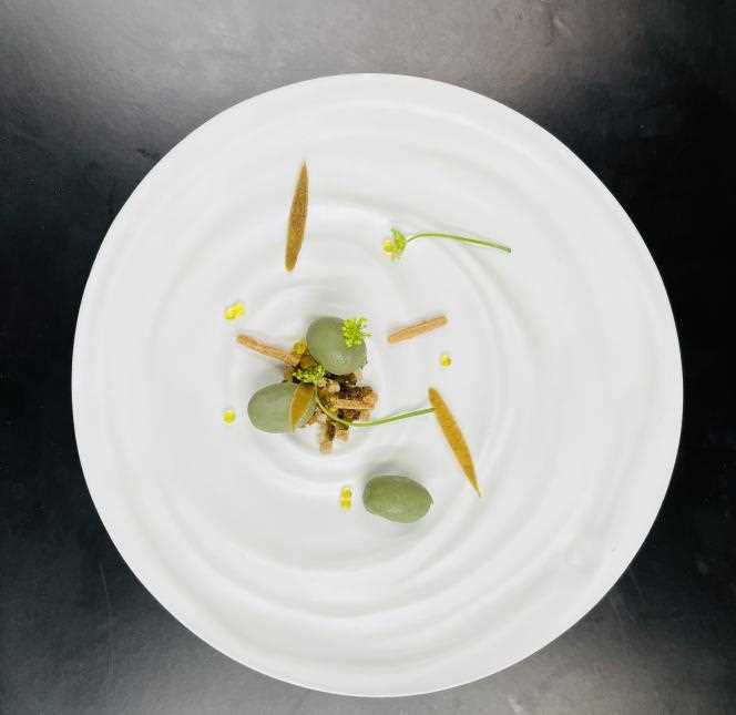 Olive, fennel and vanilla dessert from Pierre Reboul.