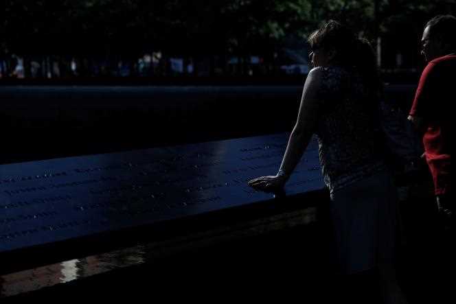 Recollection in front of the 9/11 Memorial in New York, September 2, 2021.