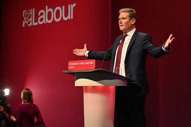 Labor Party leader Keir Starmer on September 29, 2021 in Brighton (UK).
