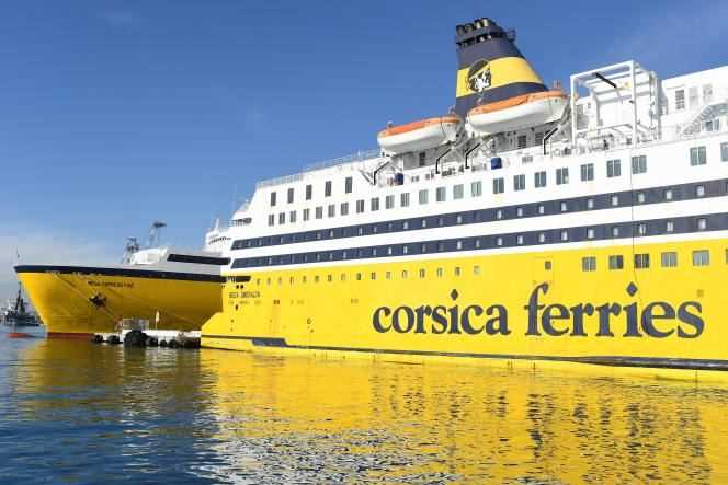 A Corsica Ferries ferry, January 5, 2021, in Toulon.