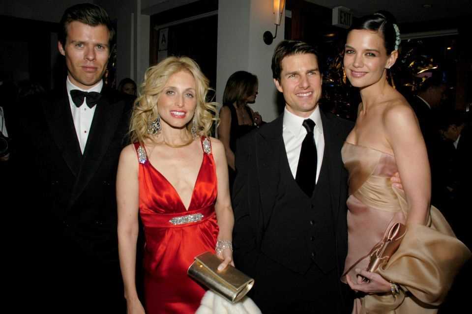 Wenceslaus von Liechtenstein, director Pia Getty, Tom Cruise and Katie Holmes at the 2007 Oscar party