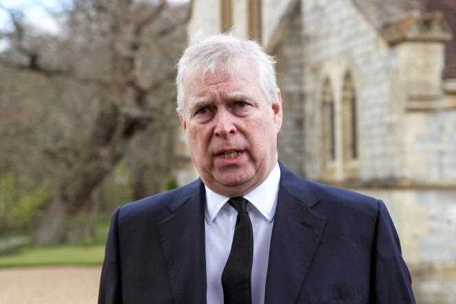 Prince Andrew, at the Chapel Royal at Great Park in Windsor, Britain on April 11, 2021.