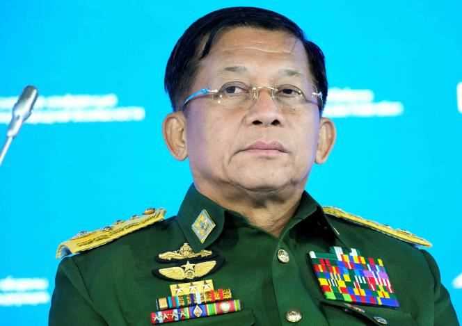 The head of the Burmese military regime, General Min Aung Hlaing, on June 23, 2021 in Moscow.