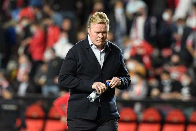 Former Barcelona coach Ronald Koeman during the match against Real Madrid at Vallecas stadium in Madrid on October 27, 2021.