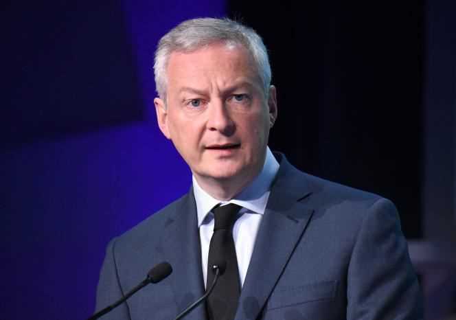 The Minister of the Economy of the French Republic, Bruno Le Maire, at Climate Finance Day, in Paris on October 26, 2021.