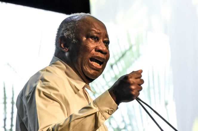 Laurent Gbagbo during the congress of the Party of African Peoples-Côte d'Ivoire (PPA-CI), in Abidjan, October 17, 2021.