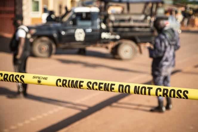 The scene of the attack on Saturday 23 October in Kampala secured by the Ugandan police.