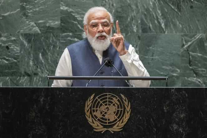 The government of Indian Prime Minister Narendra Modi (here in September 2021 before the United Nations) has not denied or confirmed the use of Pegasus spy software, pushing the Supreme Court to order an investigation.