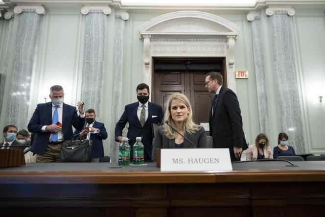 Whistleblower Frances Haugen during her Senate hearing on October 5, 2021, in Washington.
