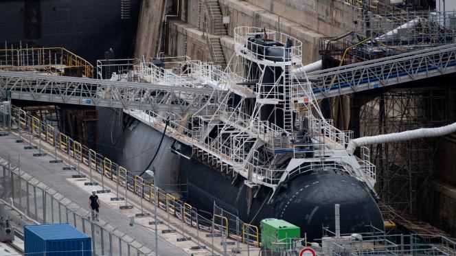 A French navy nuclear attack submarine at the Toulon naval base on June 12, 2020. Australia had ordered twelve diesel-powered units.