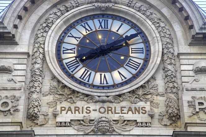 The clock at the Musée d'Orsay, in the 7th arrondissement of Paris.
