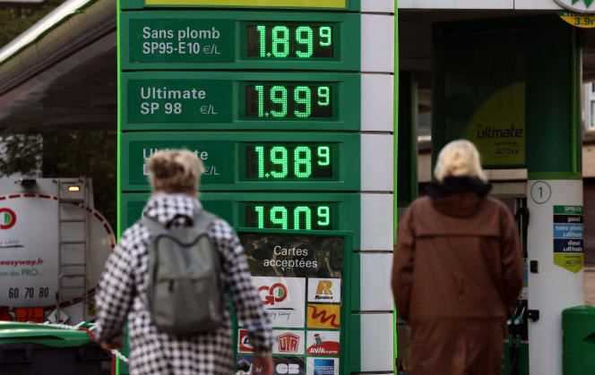 A gas station, in Paris, on October 2, 2021.