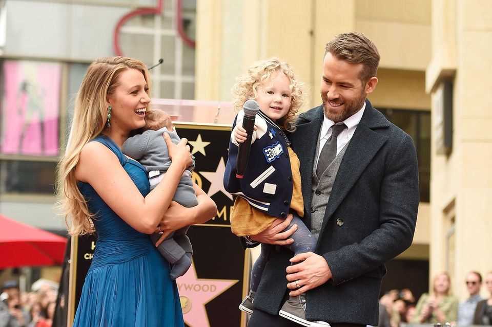 Blake Lively and Ryan Reynolds with their daughters Inez and James.