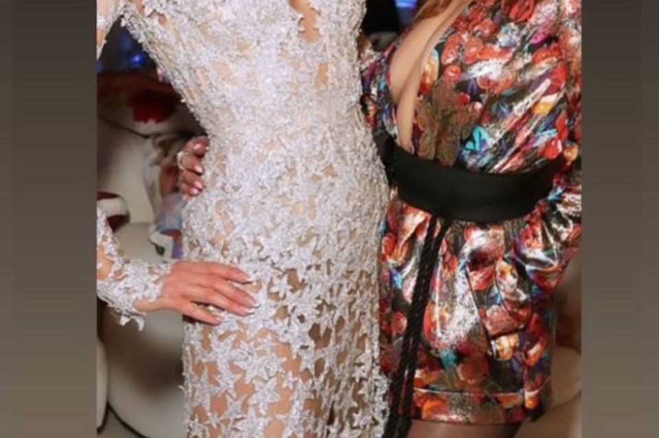 In the Ashley Benson Instagram story, the actress shows another dress from Paris Hilton's wedding. 