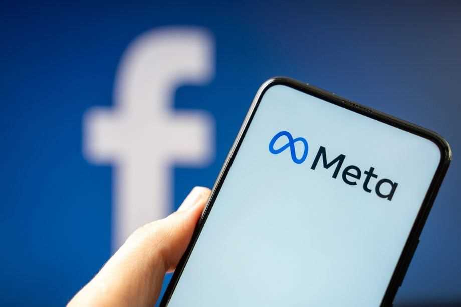 Meta logo on smartphone