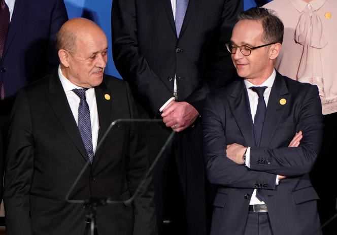 French Foreign Minister Jean-Yves Le Drian and his German counterpart Heiko Maas in Washington, April 3, 2019.