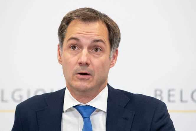 Belgian Prime Minister Alexander De Croo after a meeting of the Covid-19 pandemic advisory committee in Brussels on November 17, 2021.