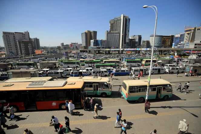 A bus station in Addis Ababa on November 3, 2021.