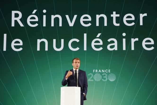 The President of the Republic, Emmanuel Macron, during the presentation of the France 2030 investment plan, at the Elysée Palace, in Paris, on October 12, 2021.