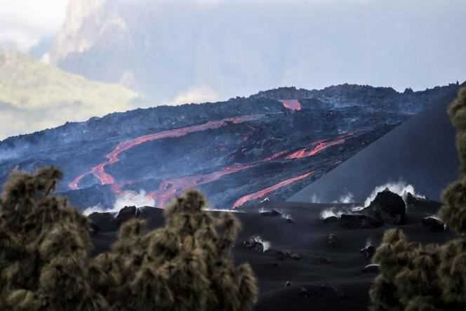 The lava flow in Las Manchas, following the eruption of the Cumbre Vieja volcano on the Canary Island of La Palma on November 19, 2021.