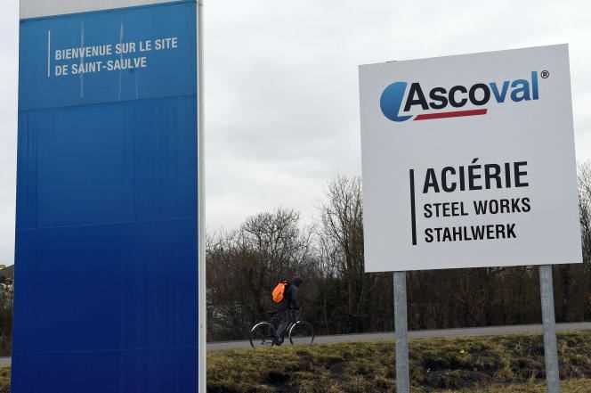 The entrance to the Ascoval factory site, in Saint-Saulve, in the North of France, in January 2018.