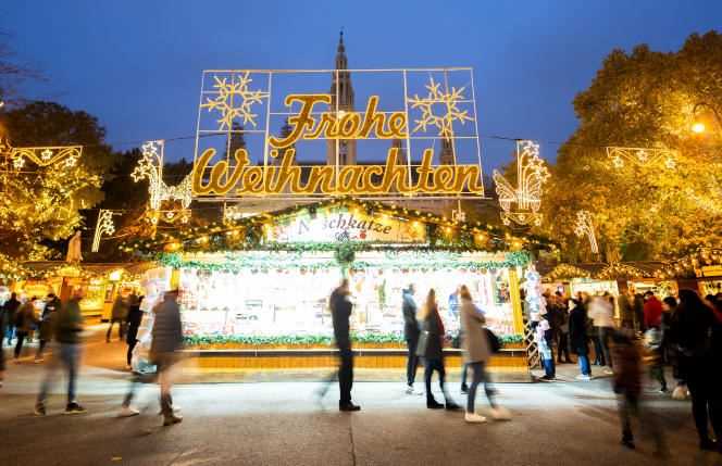 Christmas market in Vienna on November 12, 2021.
