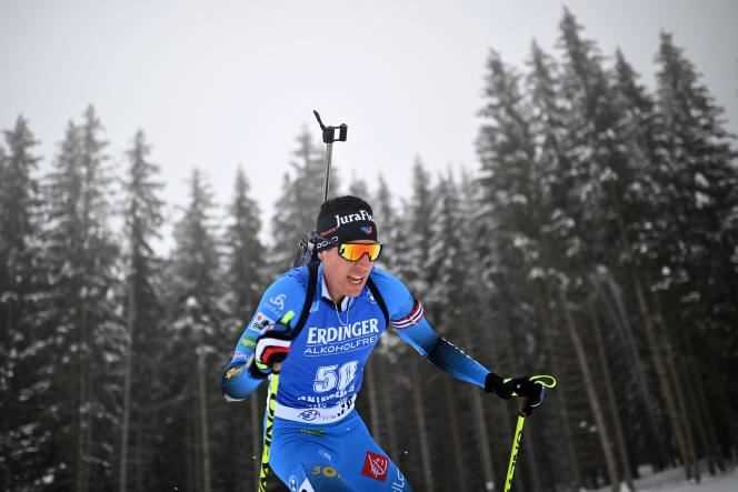 Quentin Fillon Maillet during the World Cup individual event, in Antholz-Anterselva, Italy on January 22, 2021.
