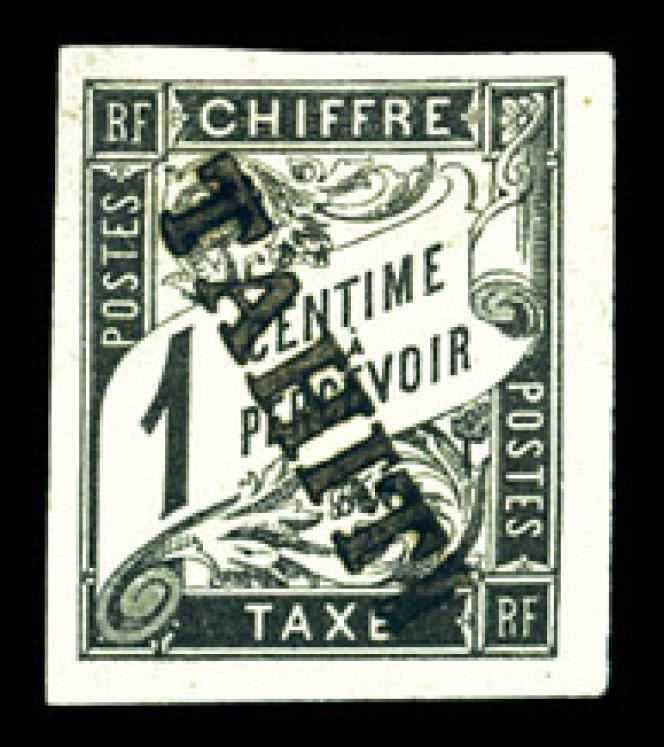 Tahiti: tax stamp n ° 1, 1 centime black, nice margins, on sale at La Postale philately from 160 euros (price 600 euros).