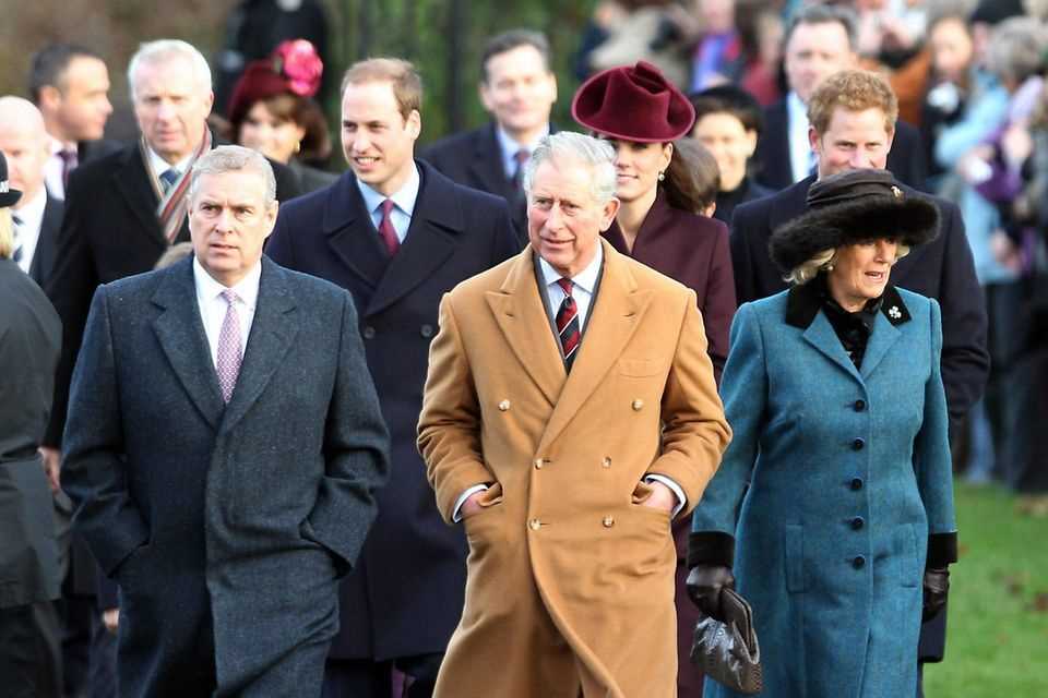 Christmas in Windsor looks different in 2011: Prince Andrew, Prince William, Prince Charles, Duchess Catherine, Duchess Camilla and Prince Harry are walking together to the Christmas service in Sandringham Church.